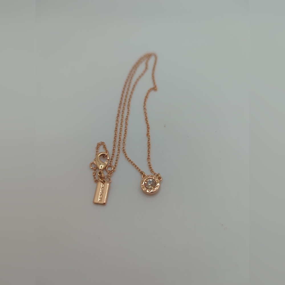 NWOT Coach Rose Gold Necklace - Picture 2 of 5